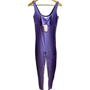 Yitty Headliner Shaping Catsuit Size M Purple Galaxy Dot One-Piece Shapewear NWT